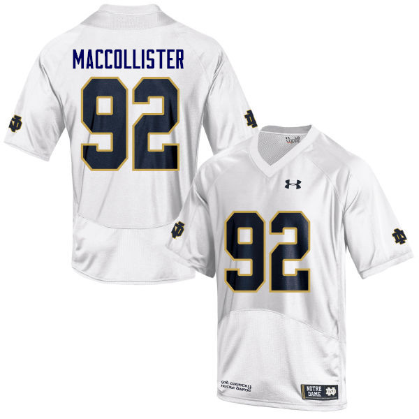 Men #92 Jonathon MacCollister Notre Dame Fighting Irish College Football Jerseys Sale-White - Click Image to Close